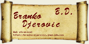 Branko Đerović vizit kartica